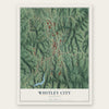 Whitley City, Kentucky map print, the full design