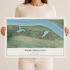 Map of Worthington, Kentucky, 12 x 18 inch unframed archival matte print