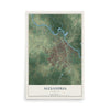 Map of Alexandria, Louisiana, 12 x 18 inch unframed archival matte print