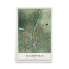 Map of Arnaudville, Louisiana, 12 x 18 inch unframed archival matte print
