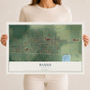 Map of Basile, Louisiana, 12 x 18 inch unframed archival matte print