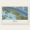Buras, Louisiana map print, the full design