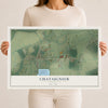 Map of Chataignier, Louisiana, 12 x 18 inch unframed archival matte print