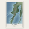 Chauvin, Louisiana map print, the full design