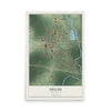 Map of Delhi, Louisiana, 12 x 18 inch unframed archival matte print