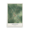 Map of Downsville, Louisiana, 12 x 18 inch unframed archival matte print