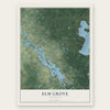 Elm Grove, Louisiana map print, the full design