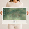 Map of Elton, Louisiana, 12 x 18 inch unframed archival matte print