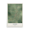 Map of Hessmer, Louisiana, 12 x 18 inch unframed archival matte print