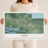 Map of Larose, Louisiana, 12 x 18 inch unframed archival matte print