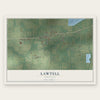 Lawtell, Louisiana map print, the full design