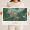 Map of Luling, Louisiana, 12 x 18 inch unframed archival matte print