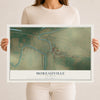 Map of Moreauville, Louisiana, 12 x 18 inch unframed archival matte print