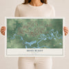 Map of Moss Bluff, Louisiana, 12 x 18 inch unframed archival matte print
