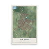 Map of New Iberia, Louisiana, 12 x 18 inch unframed archival matte print