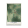 Map of Plaucheville, Louisiana, 12 x 18 inch unframed archival matte print
