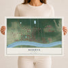 Map of Reserve, Louisiana, 12 x 18 inch unframed archival matte print