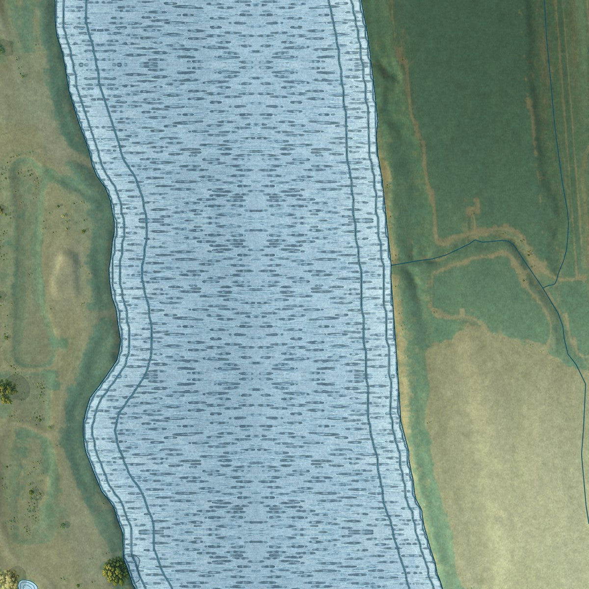 Second close-up of the map of Simmesport, Louisiana print showing more streets and buildings