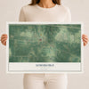 Map of Simsboro, Louisiana, 12 x 18 inch unframed archival matte print