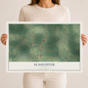Map of Slaughter, Louisiana, 12 x 18 inch unframed archival matte print