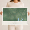 Map of Sun, Louisiana, 12 x 18 inch unframed archival matte print