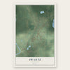 Swartz, Louisiana map print, the full design