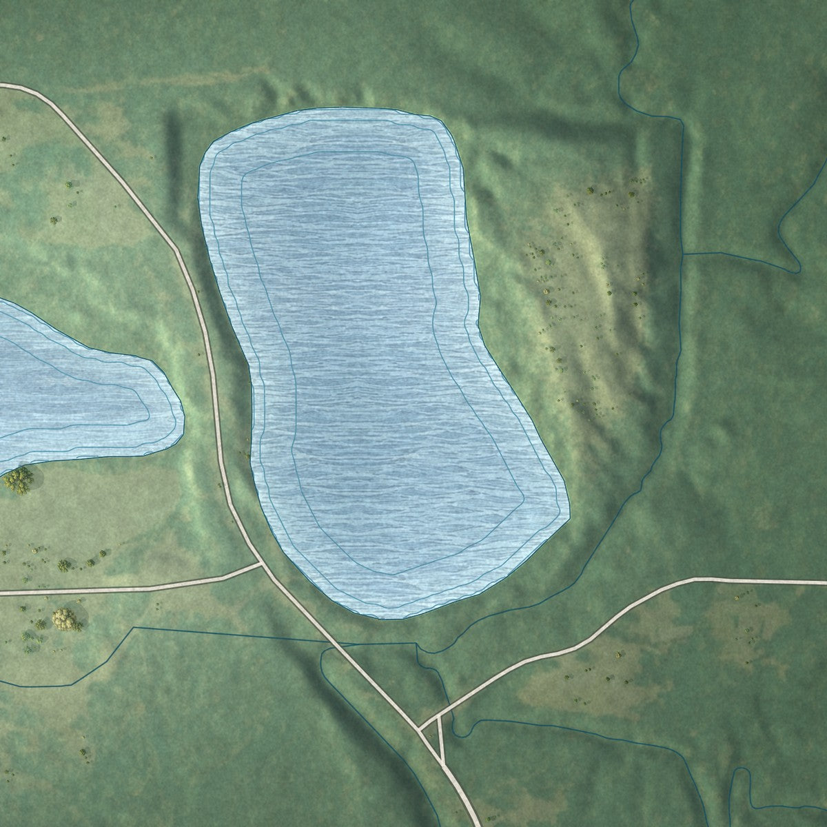 Second close-up of the map of Turkey Creek, Louisiana print showing more streets and buildings