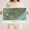 Map of Vidalia, Louisiana, 12 x 18 inch unframed archival matte print