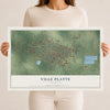 Map of Ville Platte, Louisiana, 12 x 18 inch unframed archival matte print