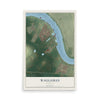 Map of Waggaman, Louisiana, 12 x 18 inch unframed archival matte print