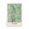 Map of Acushnet, Massachusetts, 12 x 18 inch unframed archival matte print