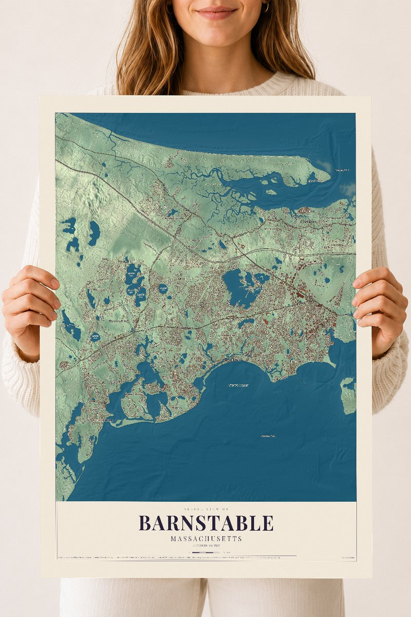 Barnstable, Massachusetts map print - 18 x 24 archival matte print