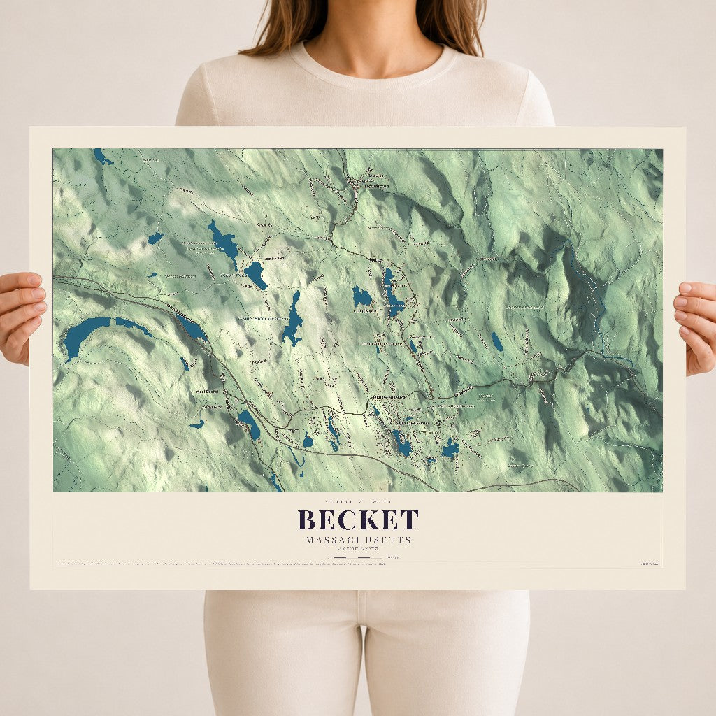 Becket, Massachusetts map print - 18 x 24 archival matte print