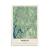 Map of Berkley, Massachusetts, 12 x 18 inch unframed archival matte print