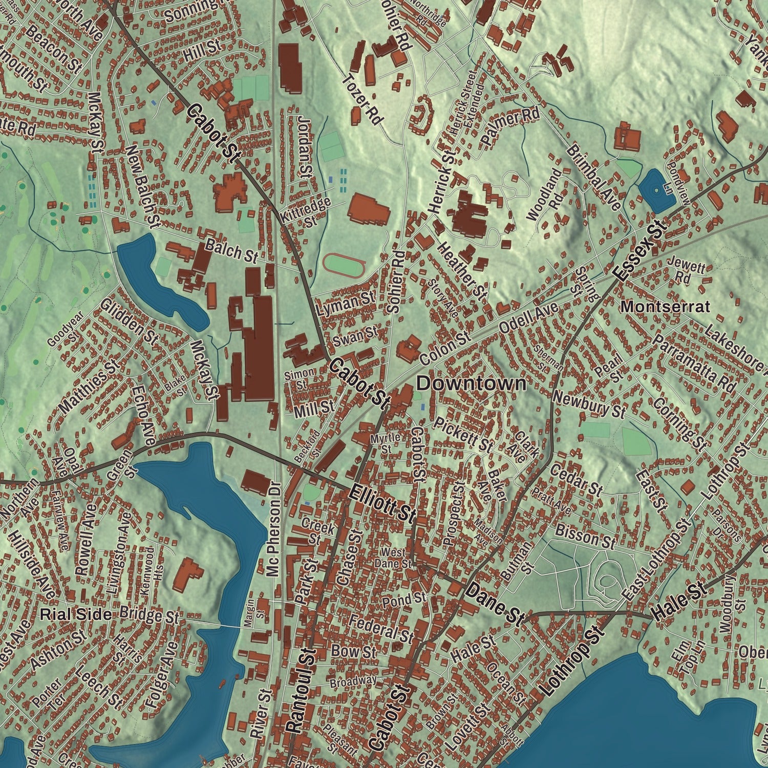Street and neighborhood detail from the Beverly, Massachusetts map