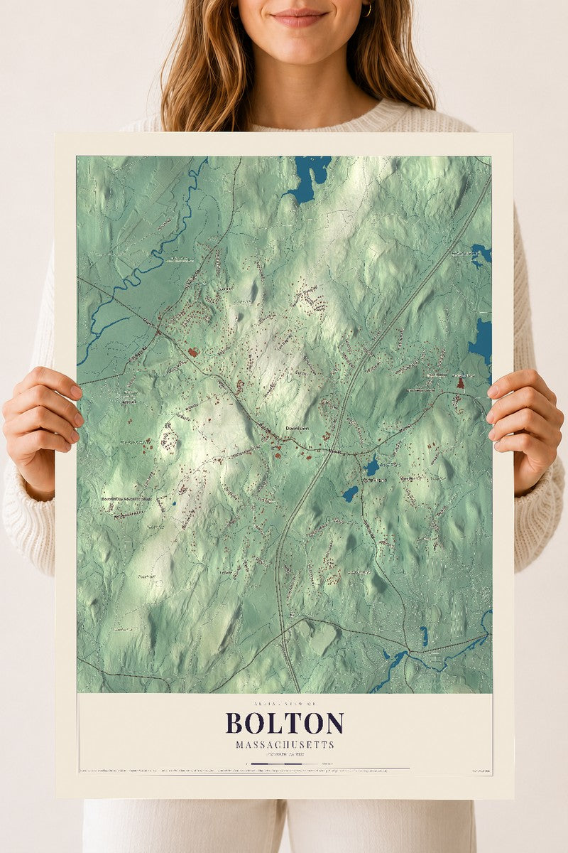 Bolton, Massachusetts map print - 18 x 24 archival matte print