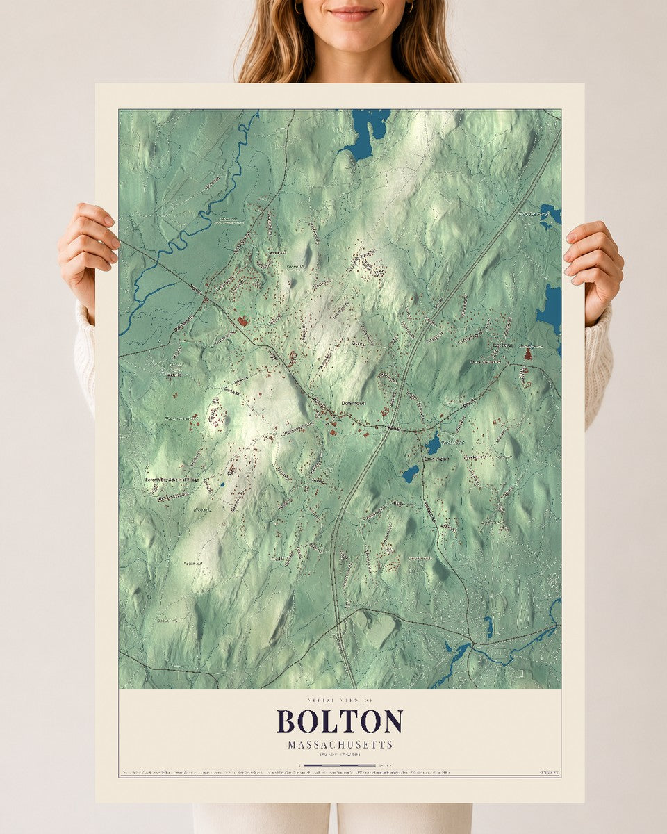 Bolton, Massachusetts map print - 24 x 36 archival matte print