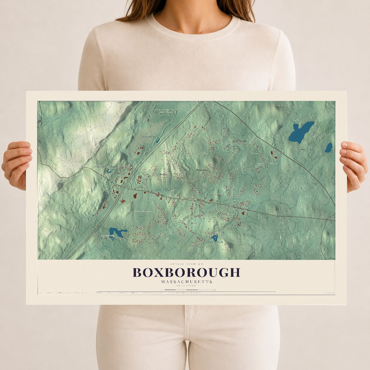 Boxborough, Massachusetts map print - 12 x 18 archival matte print