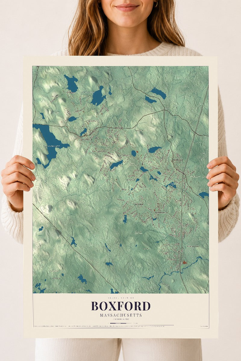 Boxford, Massachusetts map print - 18 x 24 archival matte print