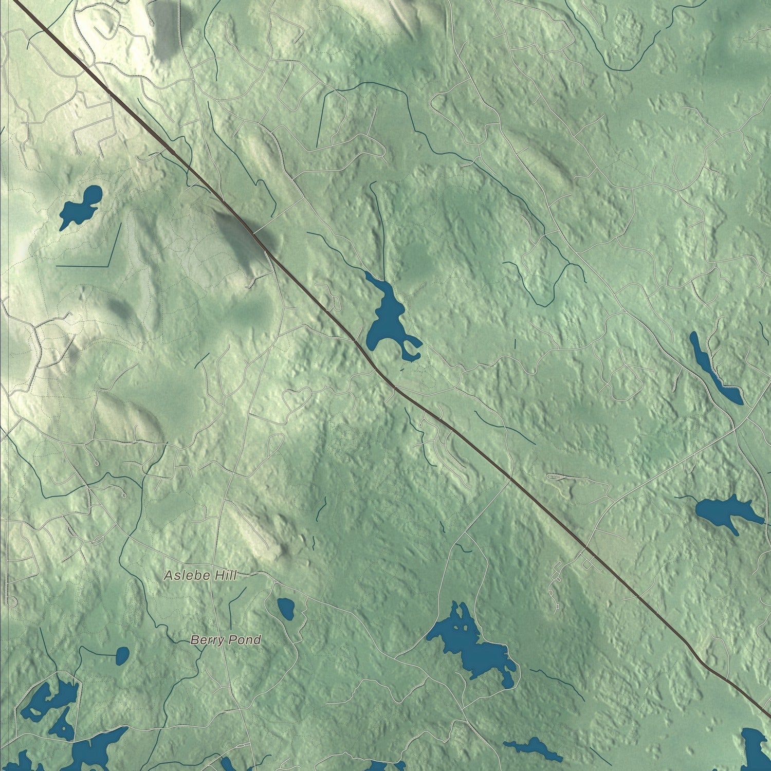 Terrain and local geography detail from the Boxford, Massachusetts map