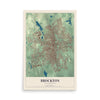 Map of Brockton, Massachusetts, 12 x 18 inch unframed archival matte print