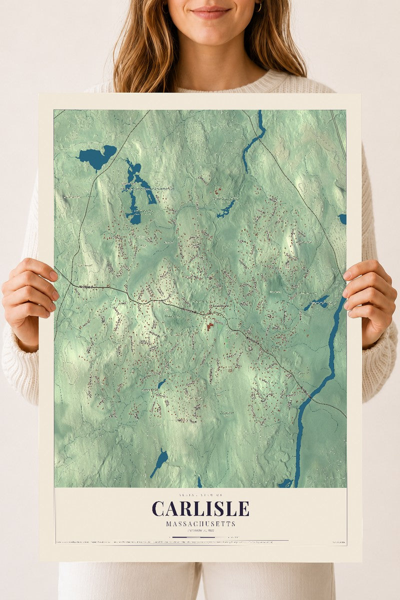 Carlisle, Massachusetts map print - 18 x 24 archival matte print