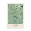 Map of Carver, Massachusetts, 12 x 18 inch unframed archival matte print