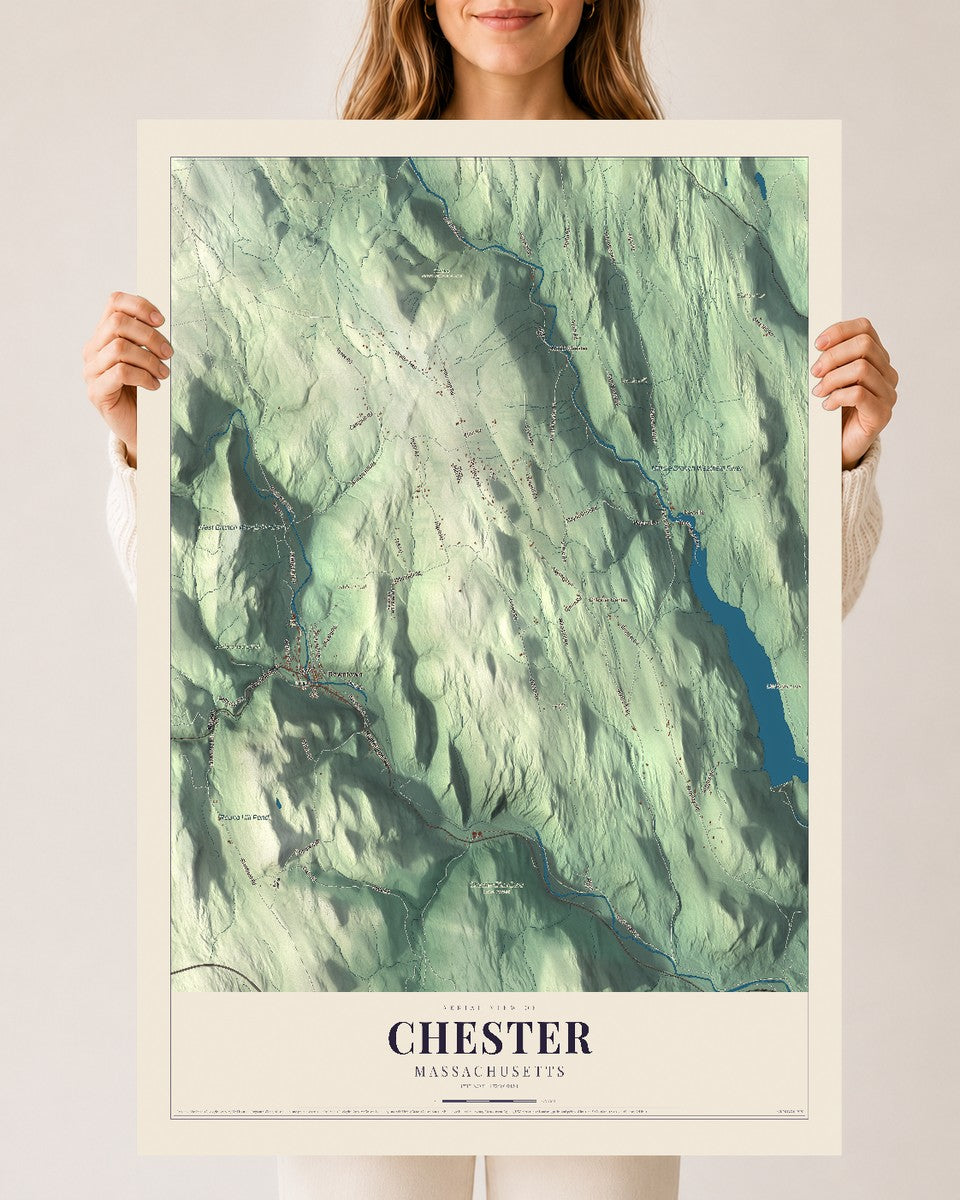 Chester, Massachusetts map print - 24 x 36 archival matte print