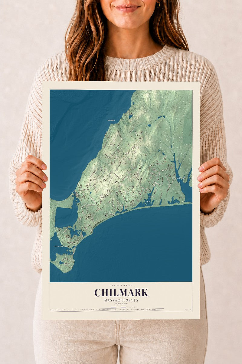 Chilmark, Massachusetts map print - 12 x 18 archival matte print
