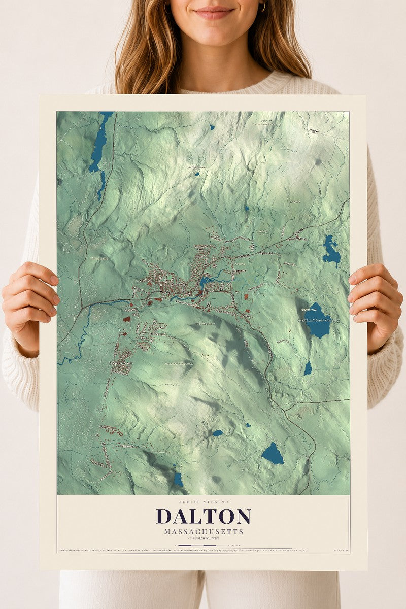 Dalton, Massachusetts map print - 18 x 24 archival matte print