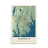 Map of Dartmouth, Massachusetts, 12 x 18 inch unframed archival matte print
