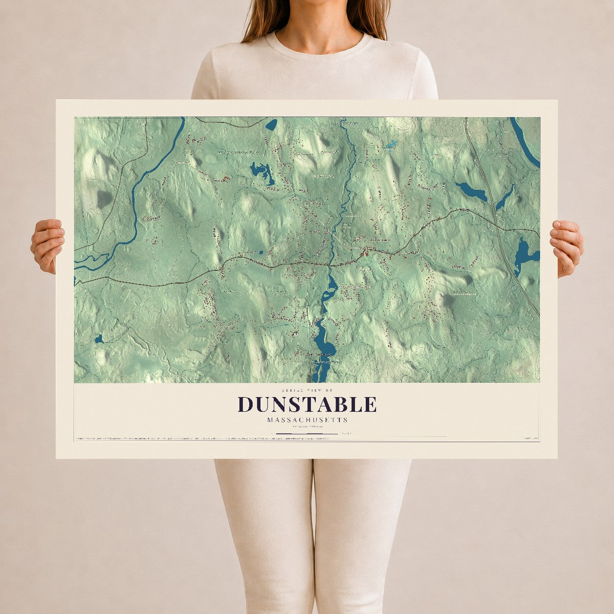 Dunstable, Massachusetts map print - 24 x 36 archival matte print