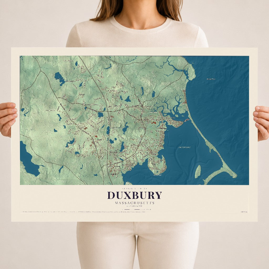 Duxbury, Massachusetts map print - 18 x 24 archival matte print
