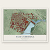 East Cambridge, Massachusetts map print, the full design